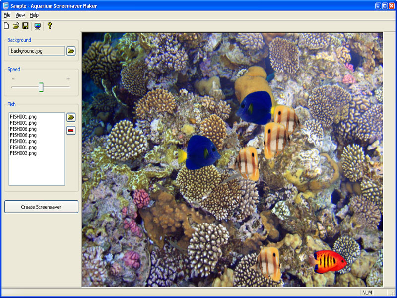 Screenshot of Aquarium Screensaver Maker